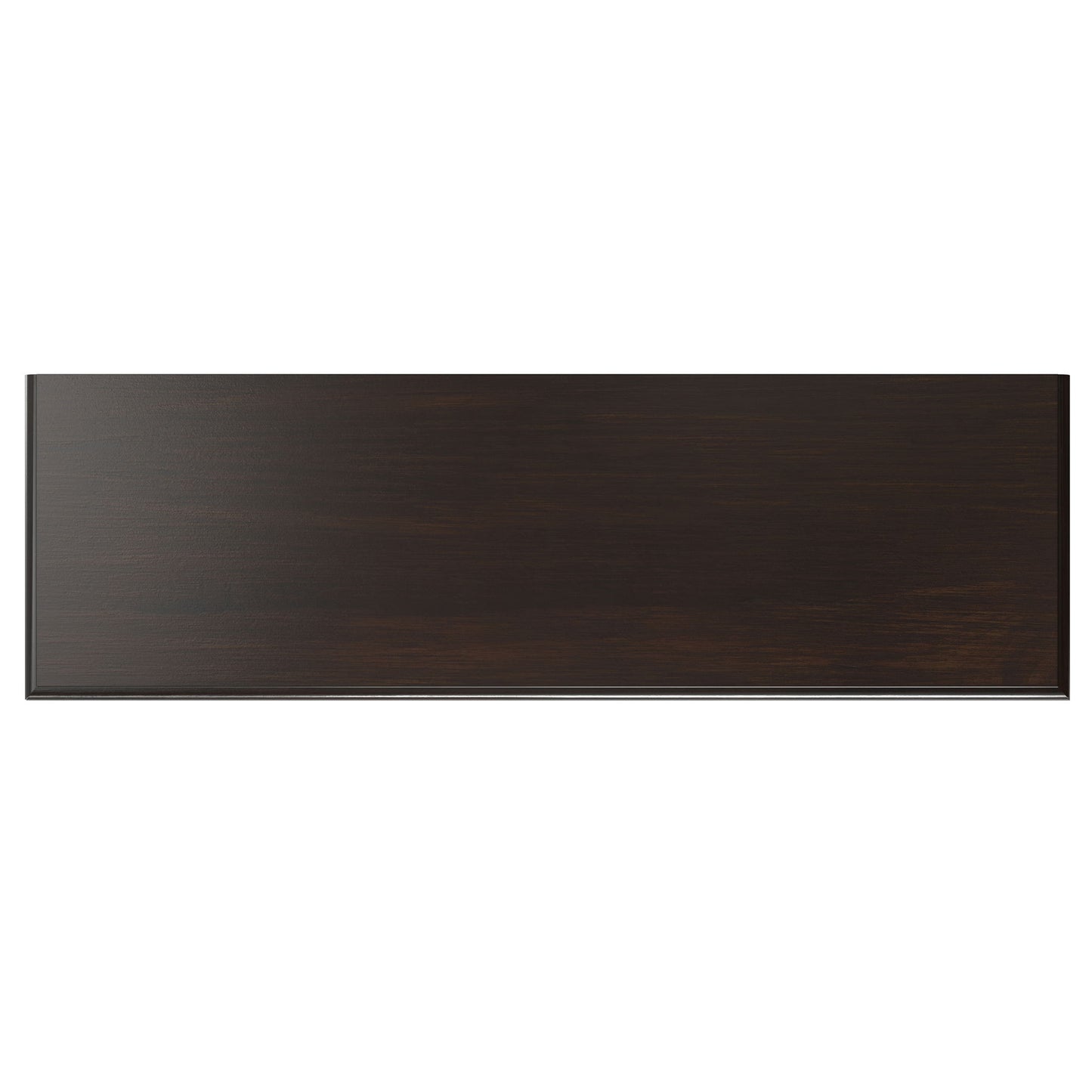 The Connaught - Tall TV Stand in brown features a rectangular, dark wood finish with a smooth surface and subtle grain patterns, shown from above on a white background.