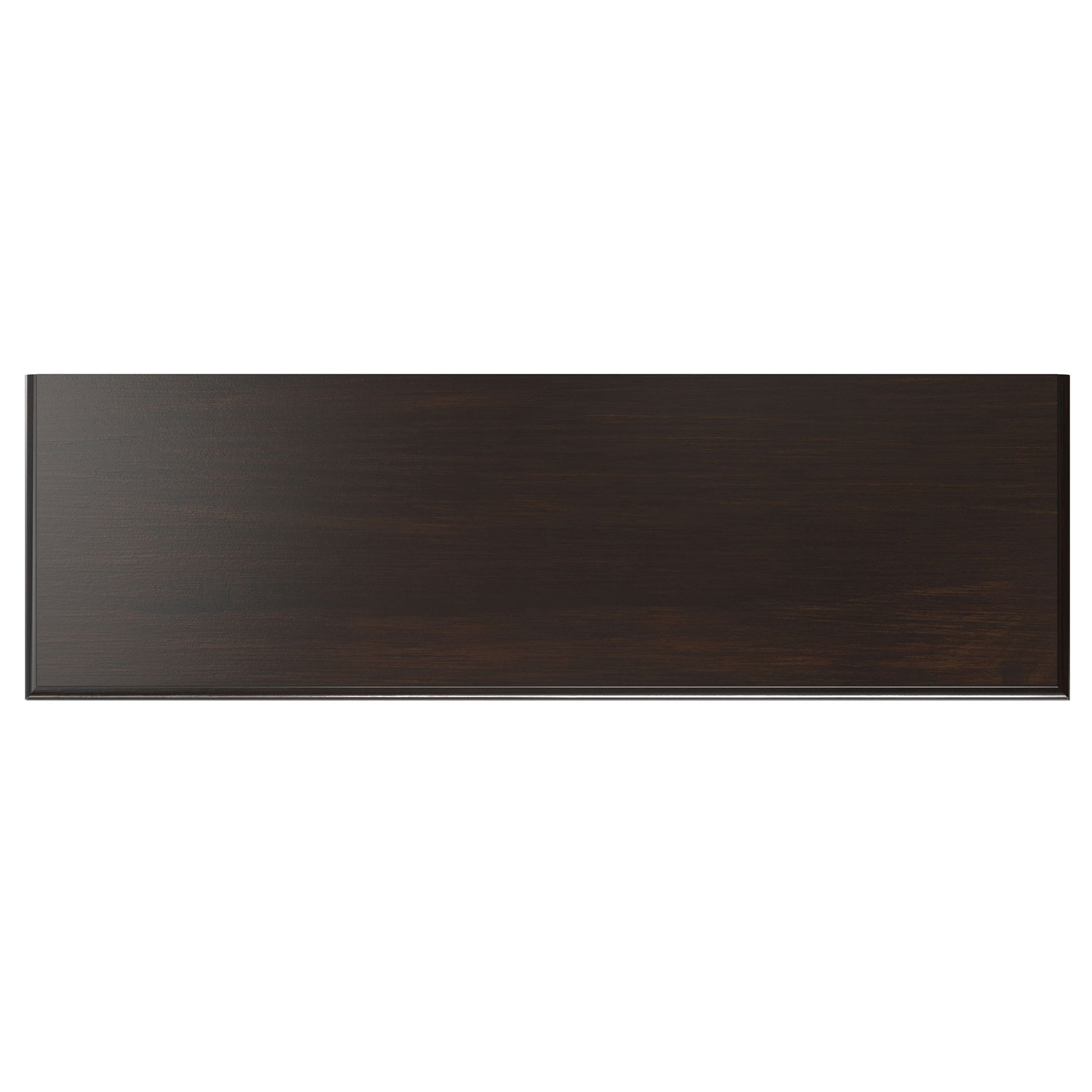 The Connaught - Tall TV Stand in brown features a rectangular, dark wood finish with a smooth surface and subtle grain patterns, shown from above on a white background.