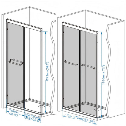 Double Sliding Shower Door With Explosion Proof Film