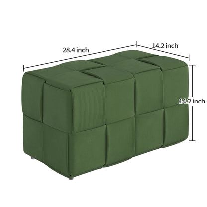 Modern Ottoman Foot Rest With Woven Design