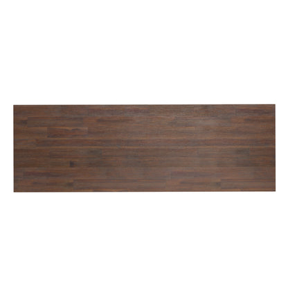 The Lowry - Handcrafted Desk features a rectangular wooden tabletop with a dark brown finish and subtle wood grain patterns, shown from above against a white background.