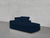 2-Seat Modular Lounger Loveseat - Navy Blue / Extra-Deep / Corner Left