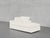 2-Seat Modular Lounger Loveseat - Ivory White / Extra-Deep / Corner Left