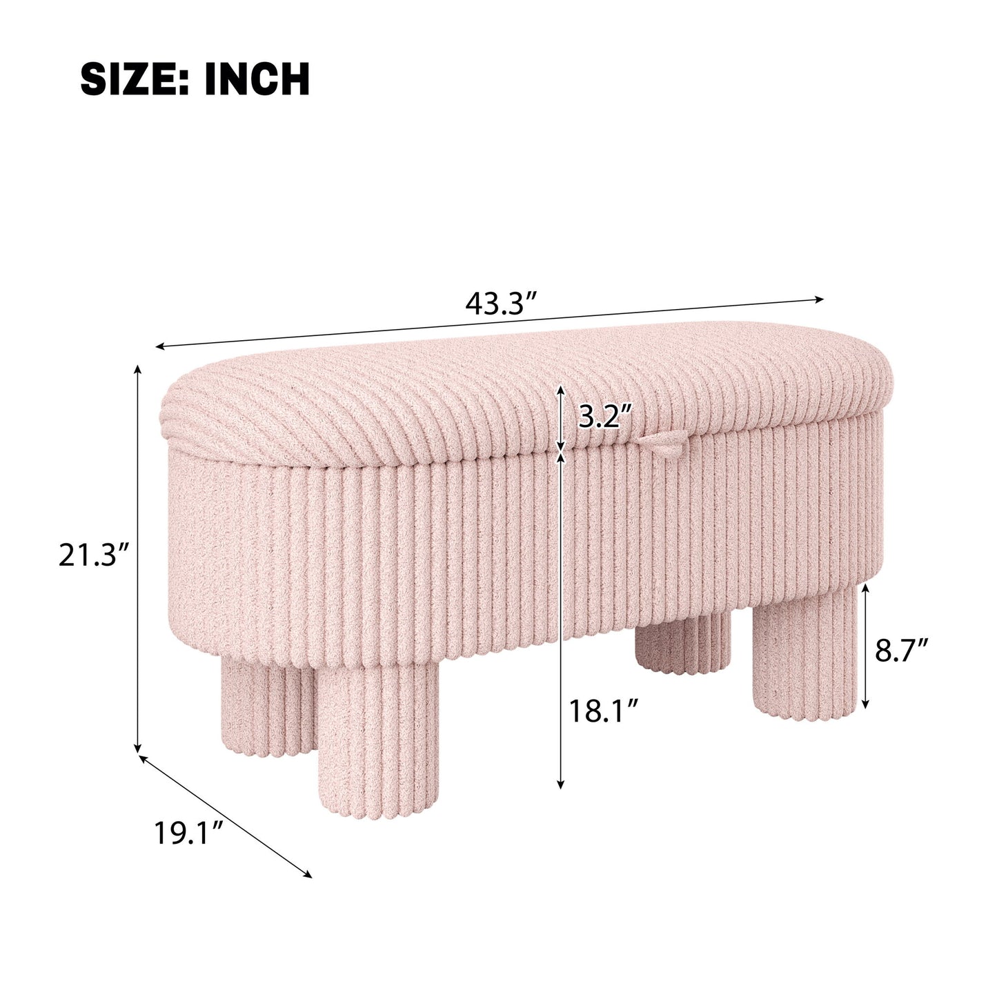 Storage Ottoman Upholstered Bench With Lift Top Storage For Bedroom