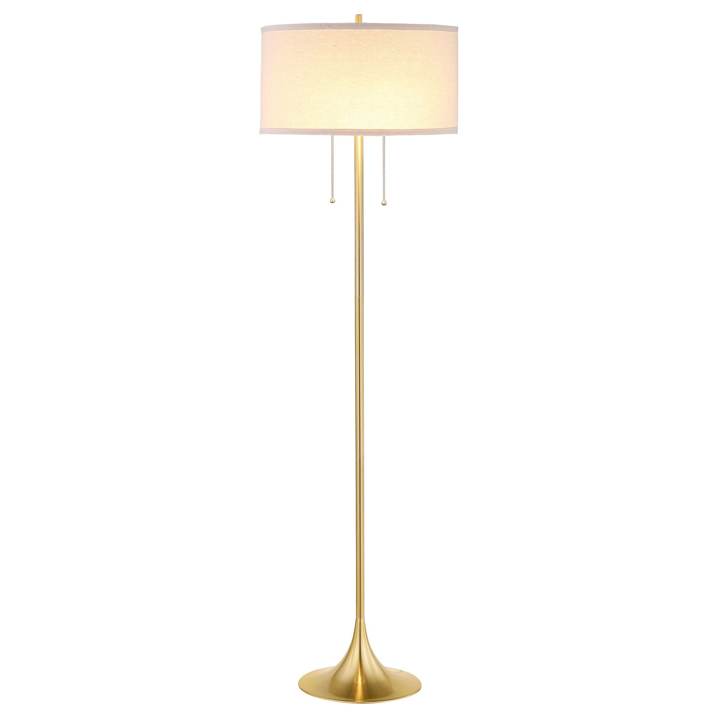 Bellflower - Drum Shade Floor Lamp - Beige