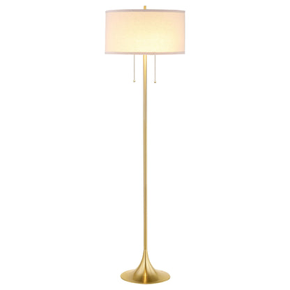 Bellflower - Drum Shade Floor Lamp - Beige