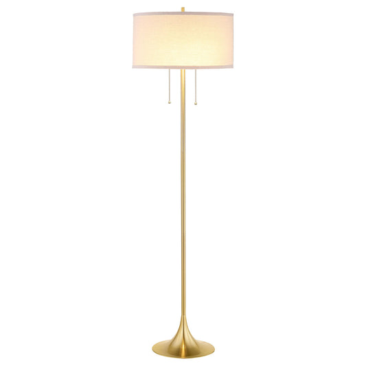Bellflower - Drum Shade Floor Lamp - Beige