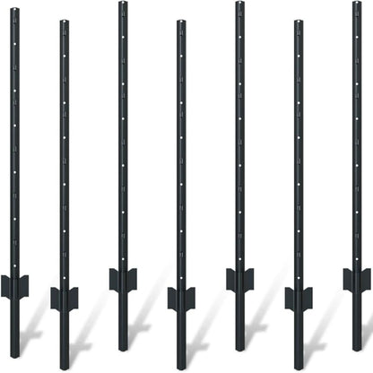 4 Foot U-Shaped Metal Garden Fence Posts Set For Wire Fencing