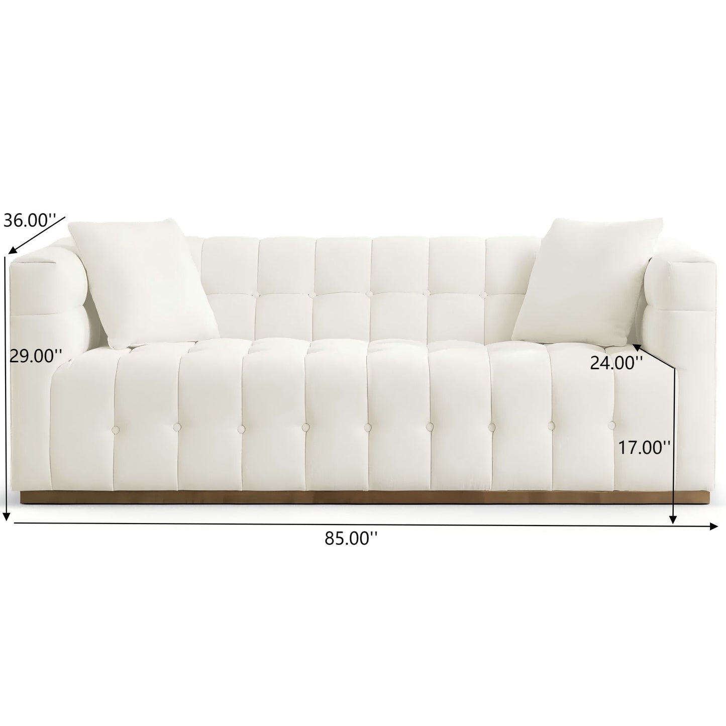Couch.com Eleanor Sofa Boucle Beige / Gold / Ivory / Ivory White, Durable Design, Modern Style, Fabric Construction, Beige Finish