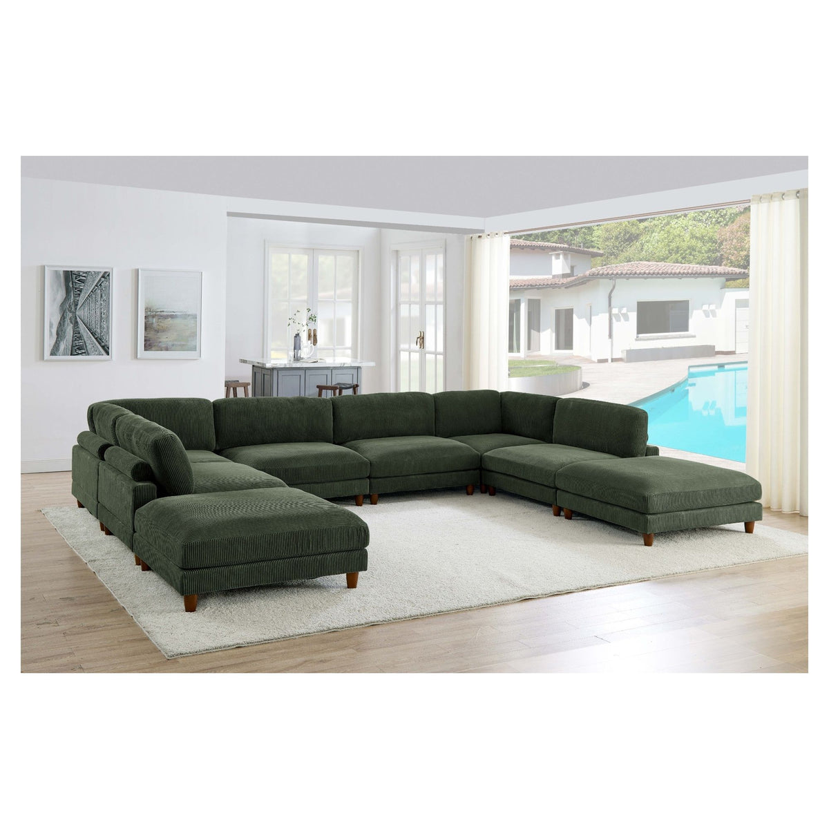 Modern Modular Sectional With Adjustable Back Support
