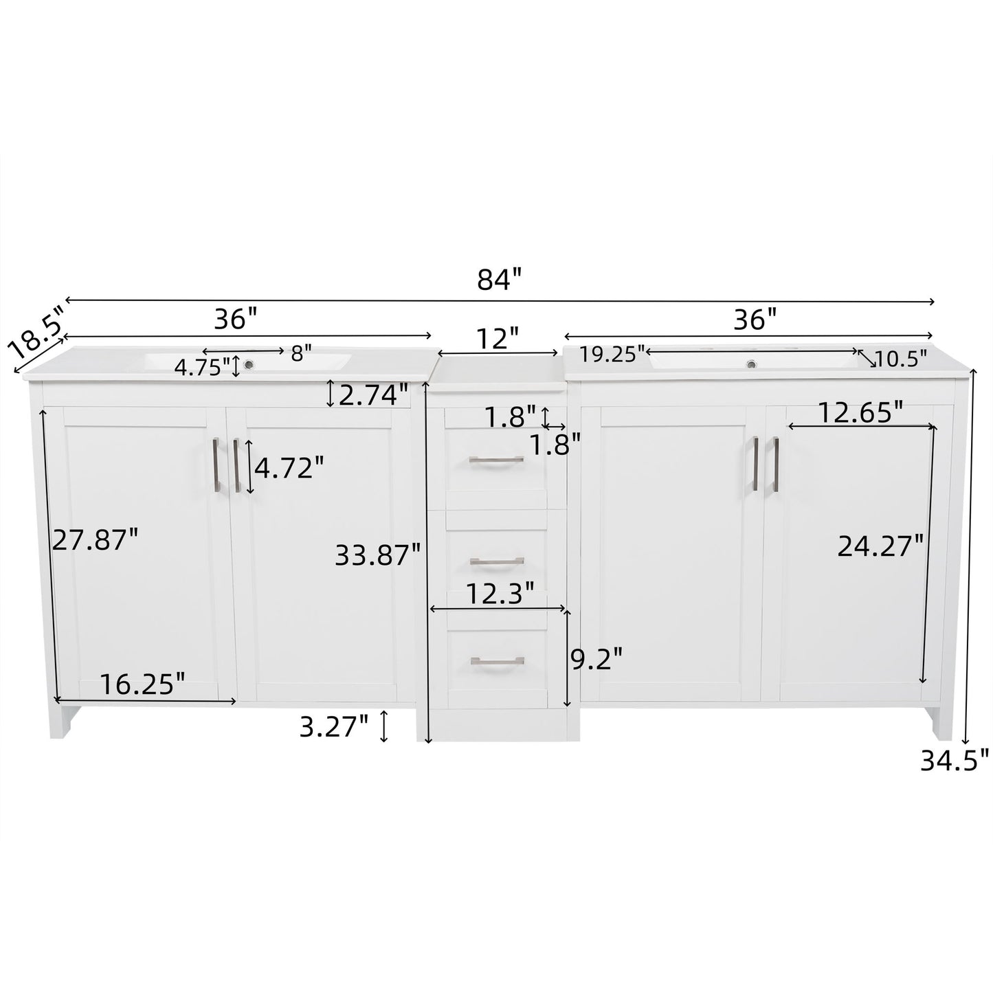 Double Sink Bathroom Vanity With Quartz Countertop