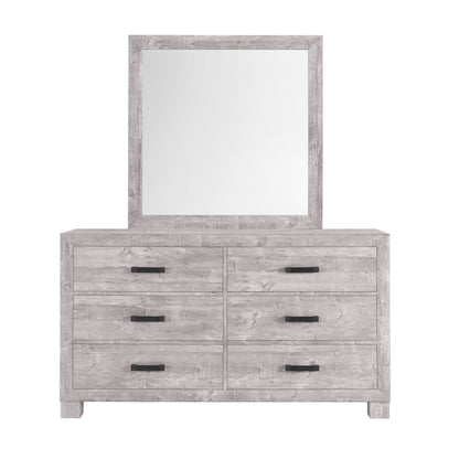 The Couch.com Rover Mirror features wood construction with a gray finish and comes in a large rectangular shape, perfectly framed to match your decor.