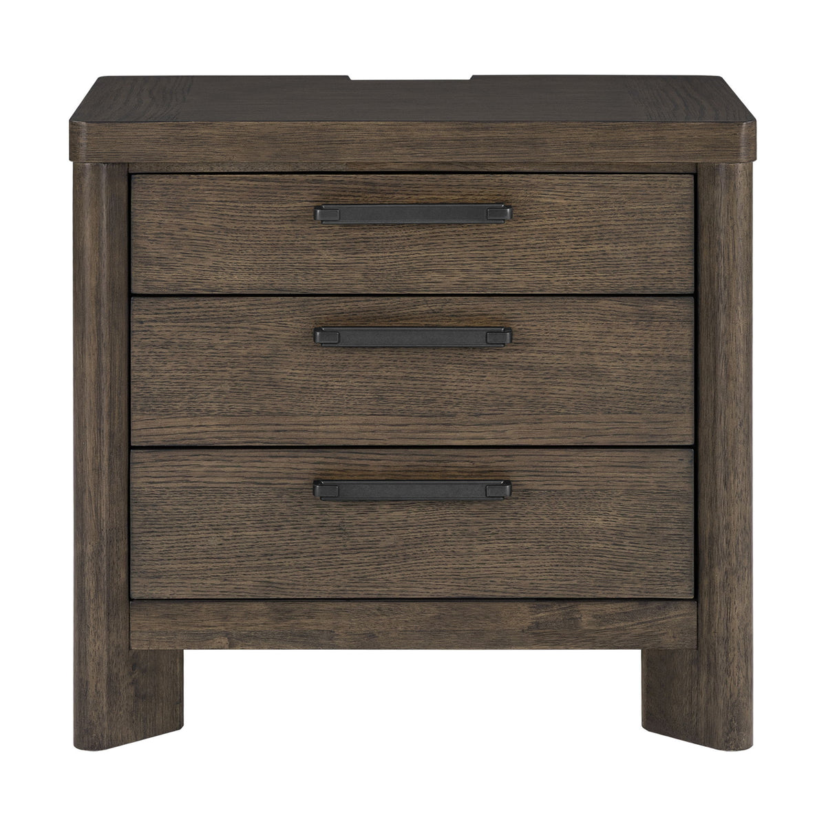 3 Drawer Nightstand With USB - Dark Oak