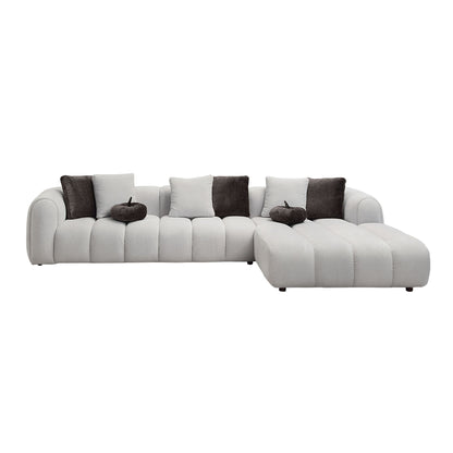 Manilla - Sectional Sofa With Chair - Ivory White