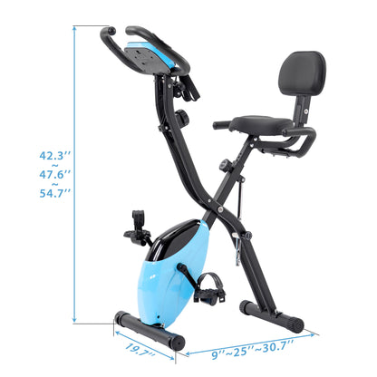 Exercise Bike Folding Stationary Bikes For Home With 16 Level Magnetic Resistance