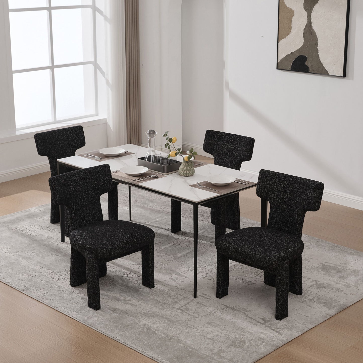 Armless Curved Back Accent Chairs