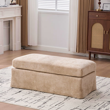Wide Modern Upholstered Ottoman Foot Stool