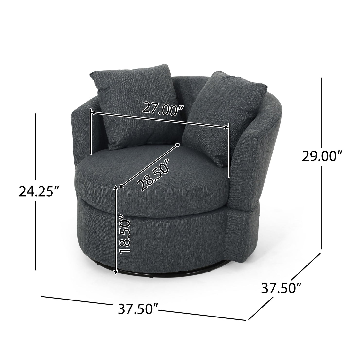 Swivel Club Chair With Circular Design