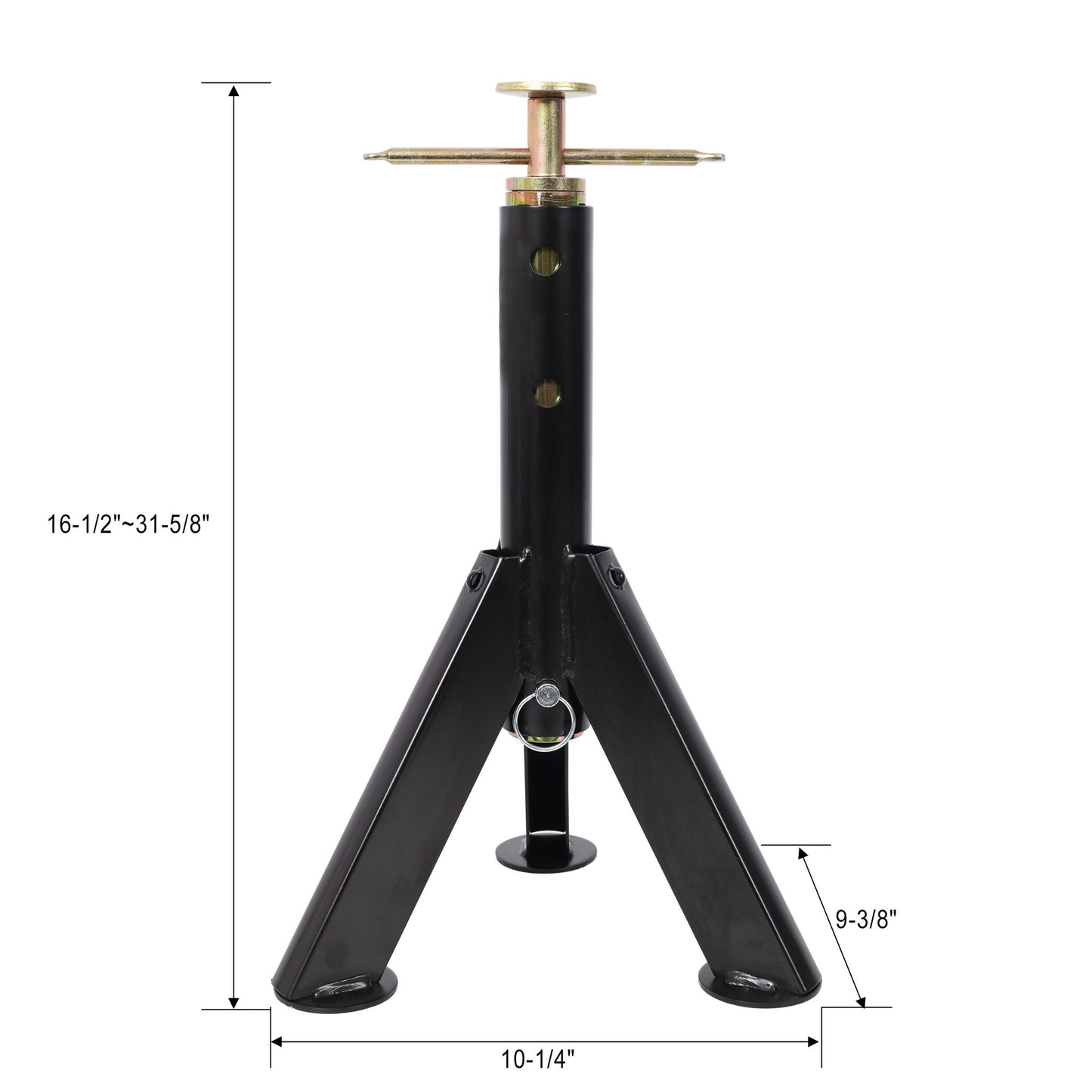 RV Adjustable Telescoping Stabilizer Jack Stand Supports Stabilizer, 16" To 30" (Set of 2) - Black