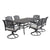 Black / 7 Pc. Table, 6 Swivel Chairs