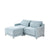 Light Blue / 2 Pc. 2 Seater Sectional, Ottoman