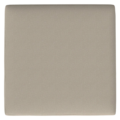 The Owen Multifunctional Square Coffee Table Storage Ottoman features a light beige, smooth fabric seat cushion with slightly rounded edges, shown from above on a white background.