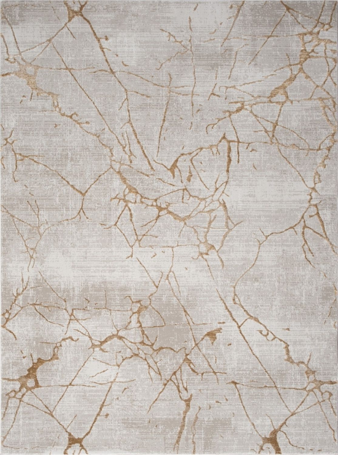 The Elegance - GC_CNC6004 Area Rug features a rectangular shape with a light beige background and an abstract marble-like pattern of thin gold and brown lines.