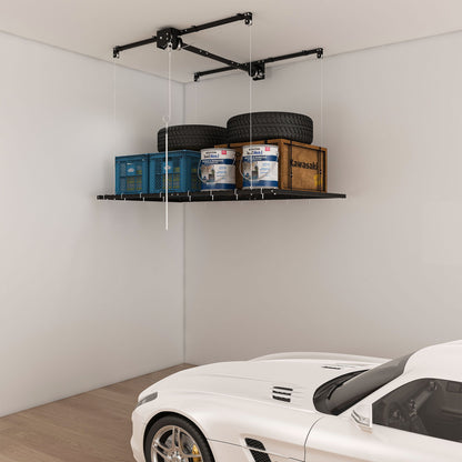 4 X 8 Ft Overhead Garage Storage Rack - Black