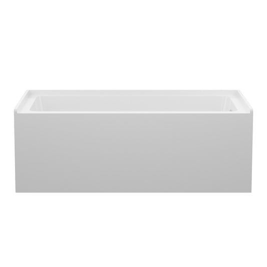 Alcove Soaking Bathtub With Skirt - Back - To - Wall Design - Glossy White
