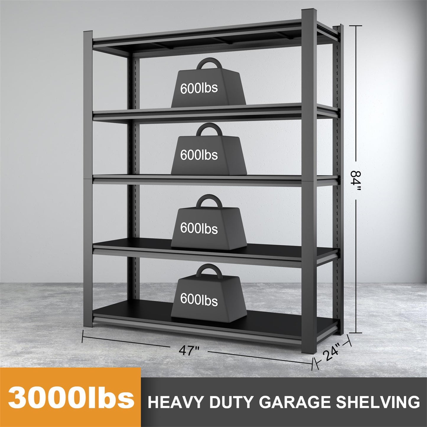 Tall Metal Shelves With Removable Dividers Are High Capacity And Load Bearing For Garages, Kitchens And Offices