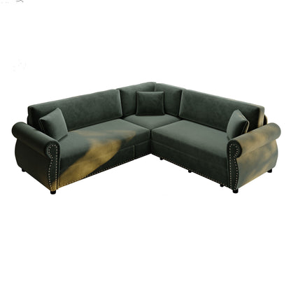 L-Shaped Sofa Couch With Pull-Out Bed