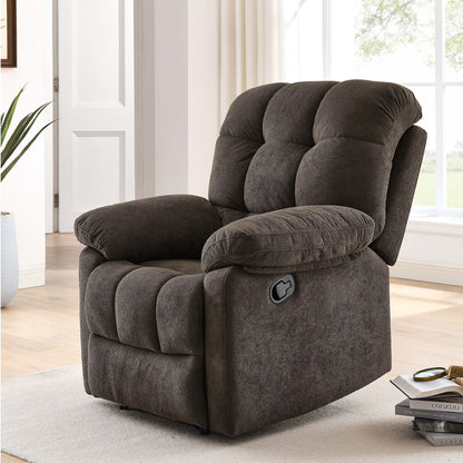 Devonaire - Manual Recliner With Padded Arms - Dark Brown