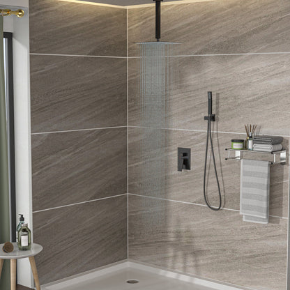 Dual Shower Head System With Ceiling Mount And Rough In Valve