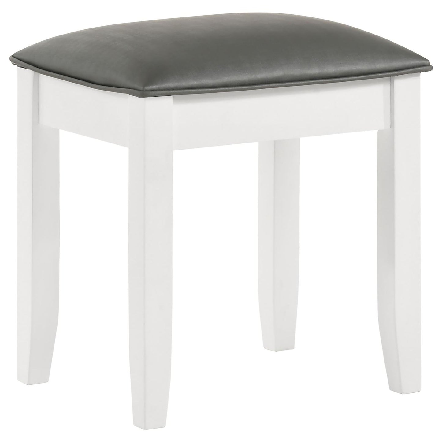 Vanity Stool With Padded Seat - Gray