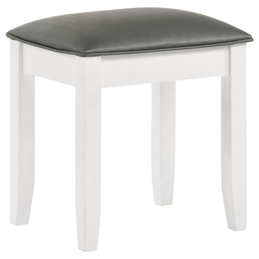 Vanity Stool With Padded Seat - Gray
