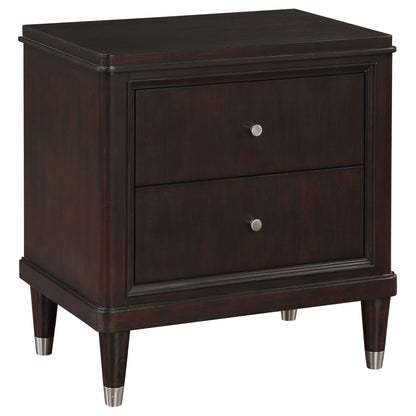 Niguel - 2 Drawer Nightstand With Felt Lined Top Drawer - Brown