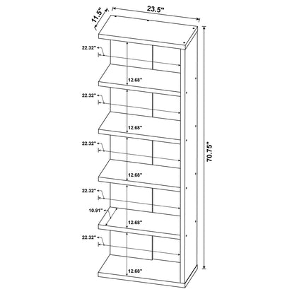 5 Shelf Bookcase - Gray