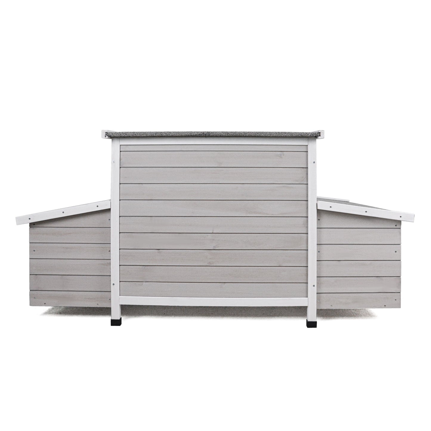 Large Chicken Coop Outdoor Hen House With 2 Sides Nesting Boxes - Gray / White Matte