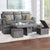 Gray / 5 Pc. Coffe Table, 4 Storage Stools
