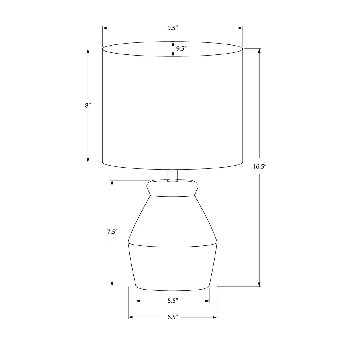 Lighting, Table Lamp Modern - Cream