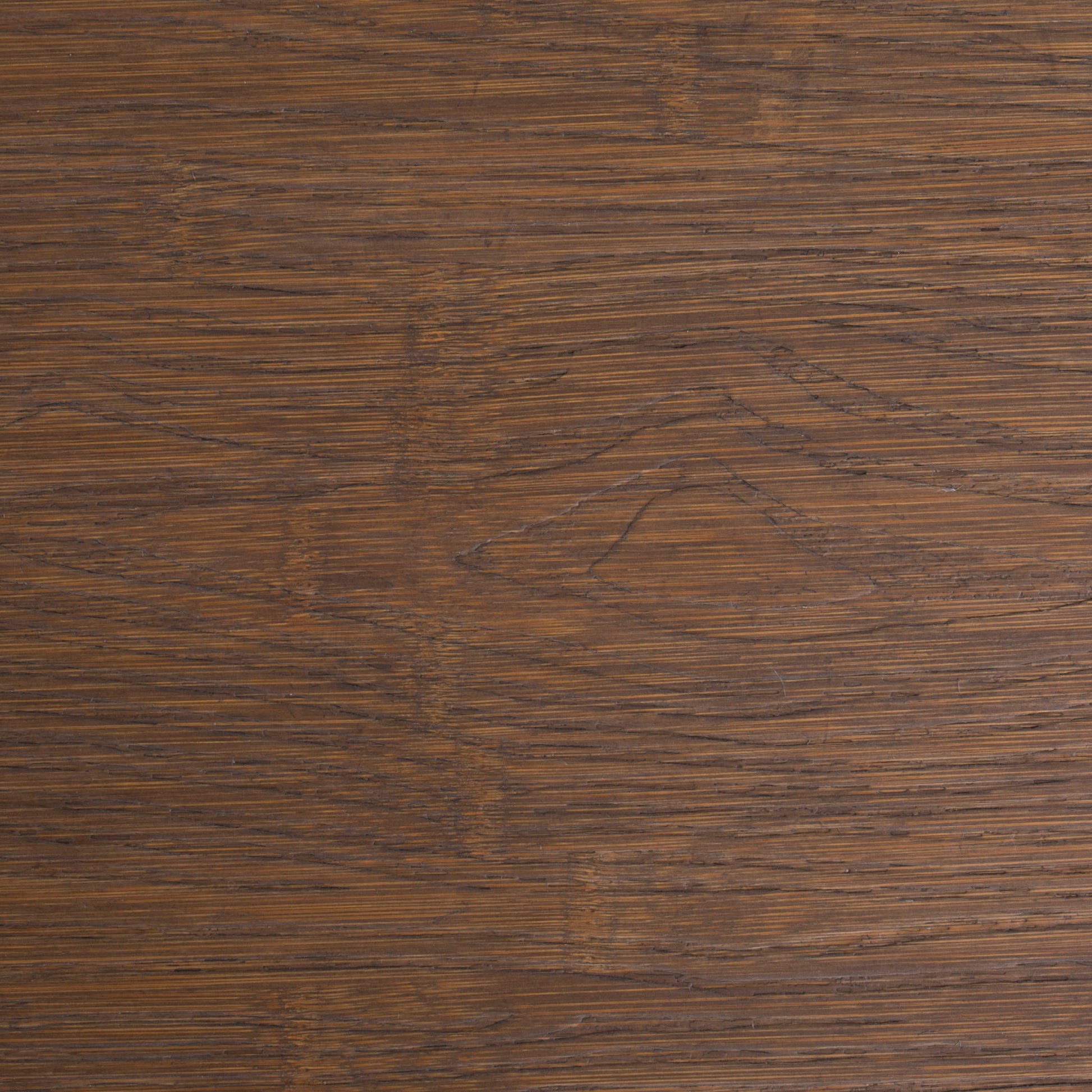 Closeup of the Dakota - Industrial Adjustable Bar / Dinette Table in Antique Brown, featuring a rich brown wooden surface with visible grain patterns and natural texture, showcasing subtle variations in tone.