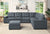 Dark Gray / 7 Seater Sectional Sofa (Reversed) With Ottoman