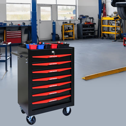 Rolling Metal Tool Chest With Drawers, Steel Storage Cabinet With Ball Bearing Slides