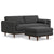 Dark Gray / 3 Seater Sofa With Ottoman
