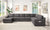 Dark Gray / 7 Seater U-Shape Sectional Sofa With LAF Chaise