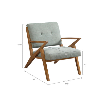 Lounge Chair With Tufted Upholstery And Solid Frame