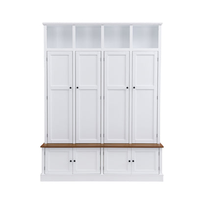 Hall Tree With Bench And Cabinet