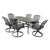 Dark Gray / 7 Pc. Table, 6 Swivel Chairs