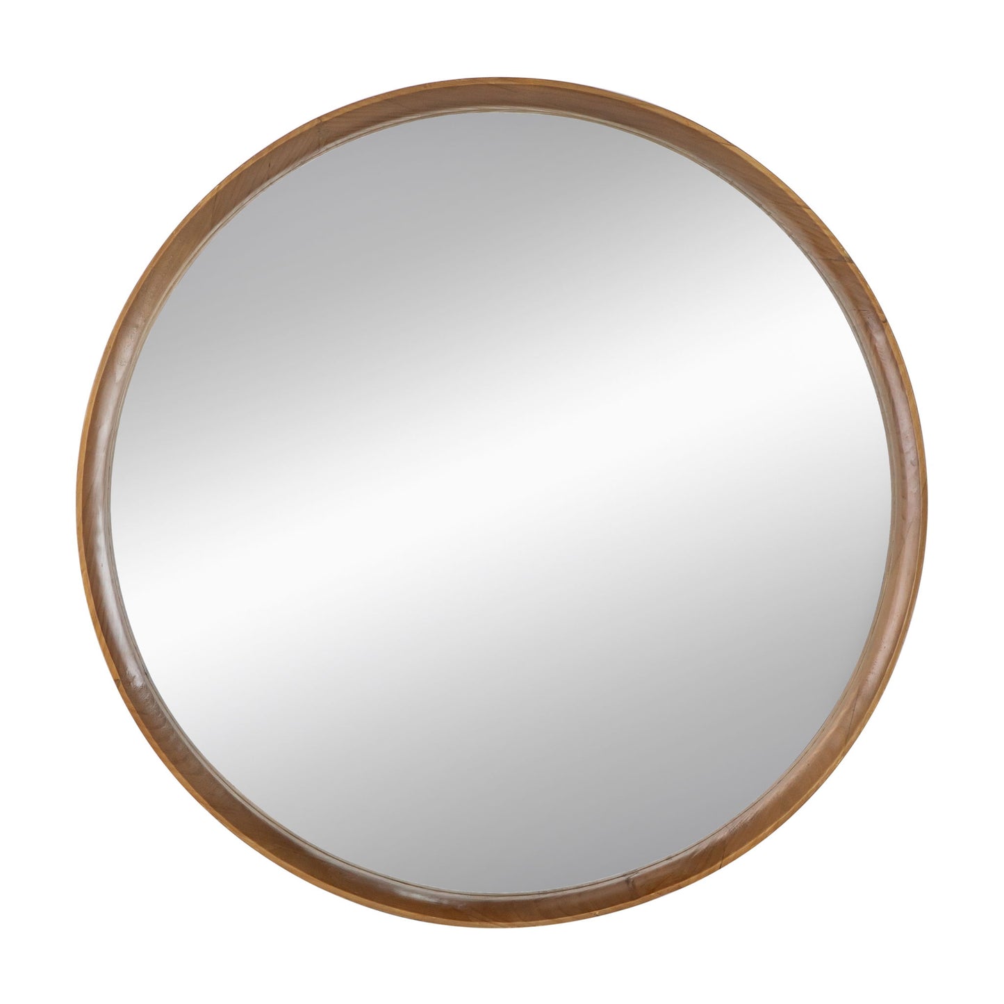 The Round Wood Mirror, a wall-mounted mirror for bathroom or living room decor, is displayed against a white background.