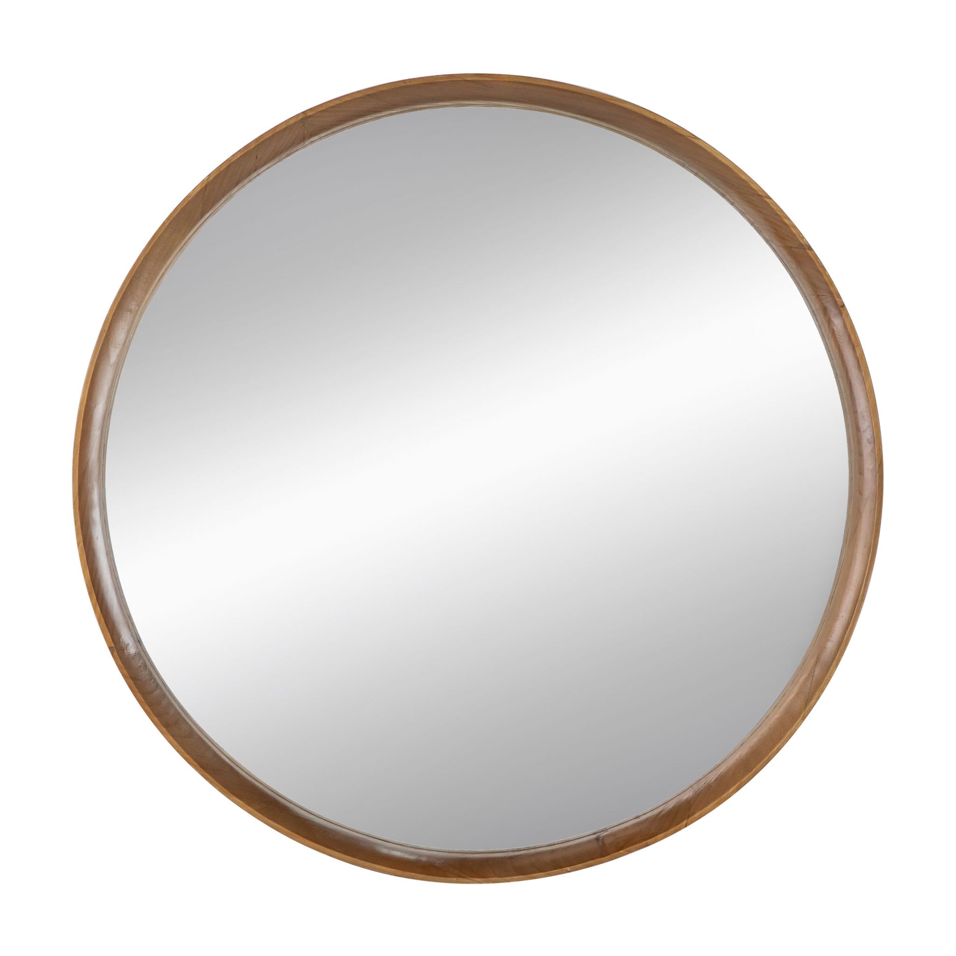 The Round Wood Mirror, a wall-mounted mirror for bathroom or living room decor, is displayed against a white background.